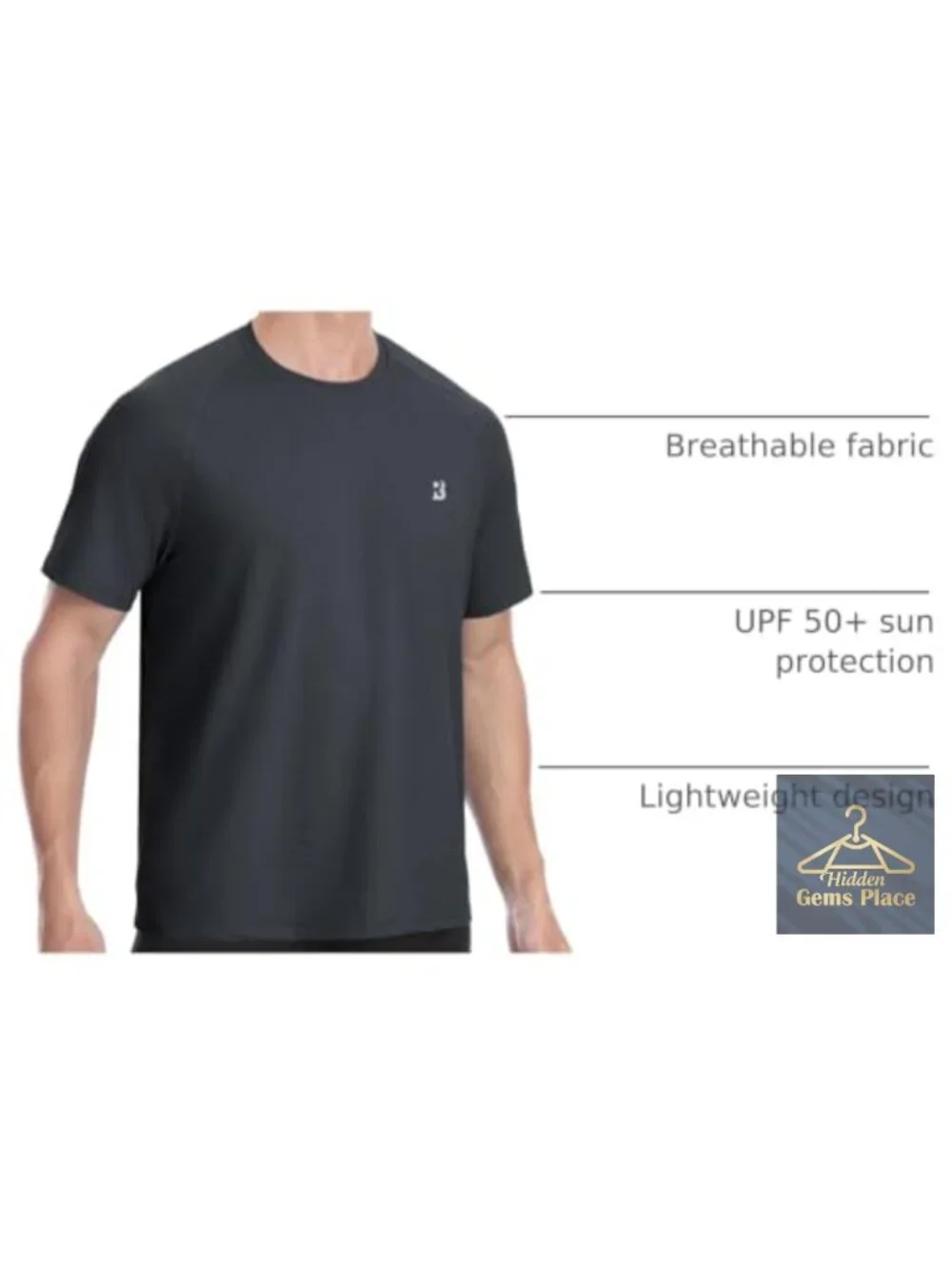Men's UPF 50+ Rash Guard Shirt Quick Dry Swim Tee